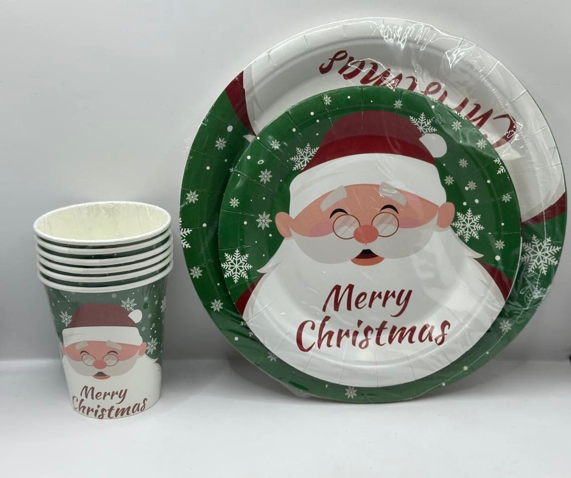 Merry Christmas Set - Plates & Cups