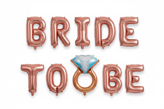 Rosegold Bride to Be Balloon with Ring