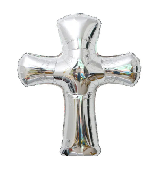 32'' Cross Foil Silver Balloon