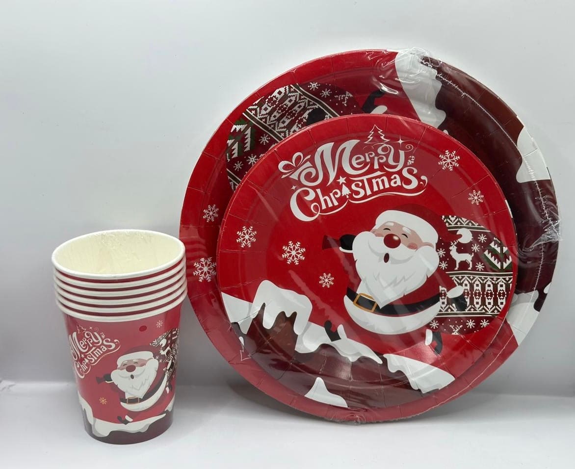 Merry Christmas Set - Plates & Cups