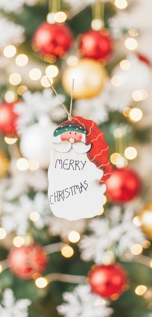 Santa Merry Christmas Hanging Ornament