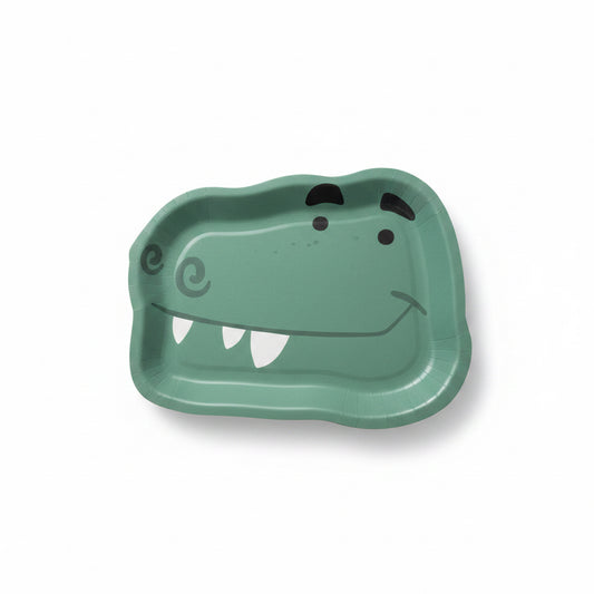 Dinosaur Monster Face Shaped Paper Plate 11 Inch 8 Pieces