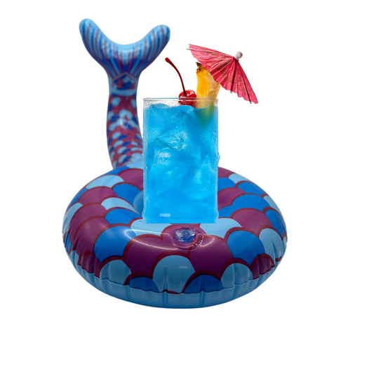 Inflatable Blue and Purple Mermaid Drink Holder Cup Floatie