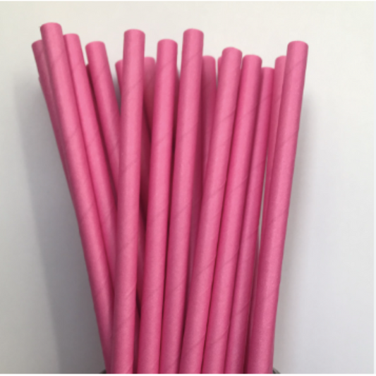 Pink Paper Straws