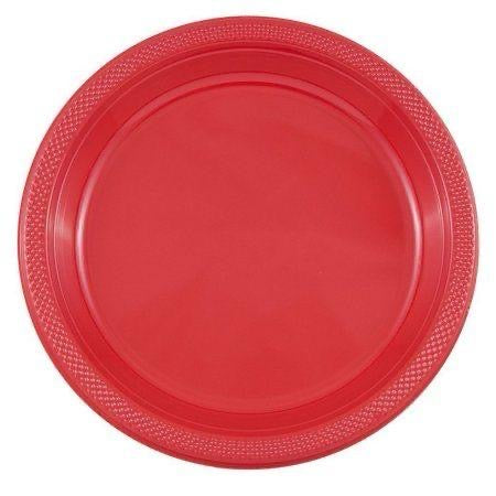 Red Plastic Round Plates