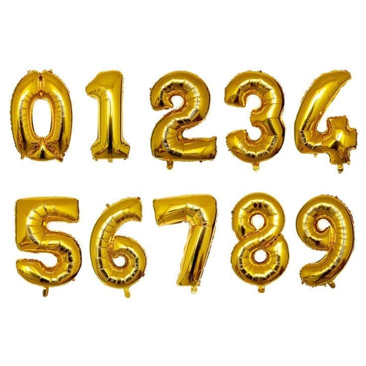 18 inch Gold Foil Number Balloons