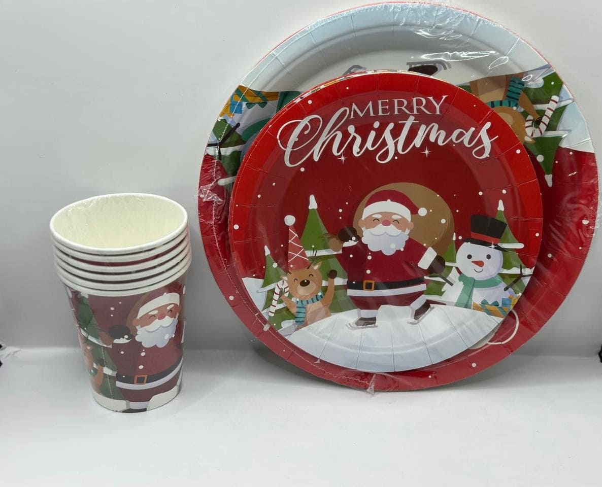 Merry Christmas Set - Plates & Cups