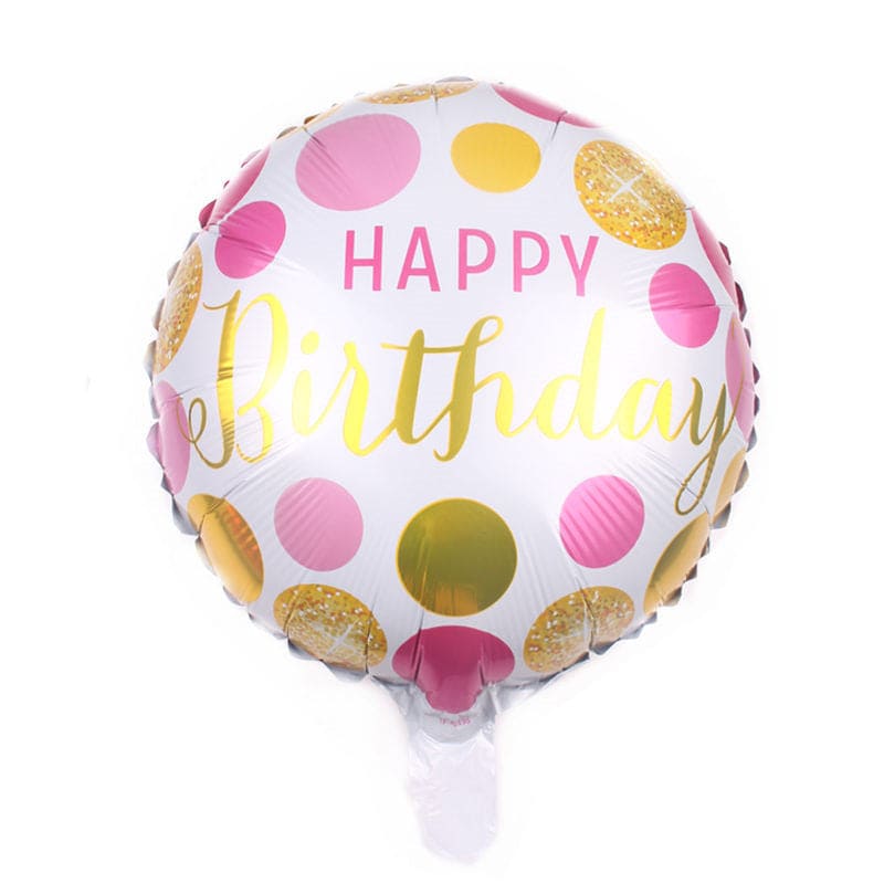 Happy Birthday Pink and Gold Balloon