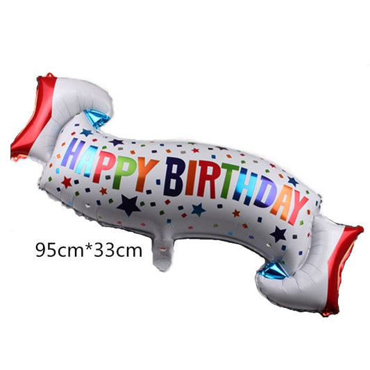 Happy Birthday White Banner Balloon