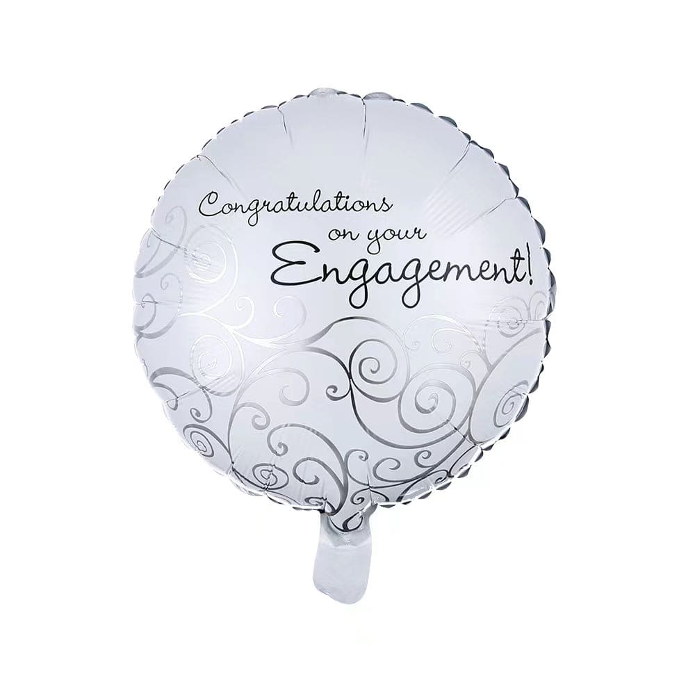 Engagement White and Silver Balloon