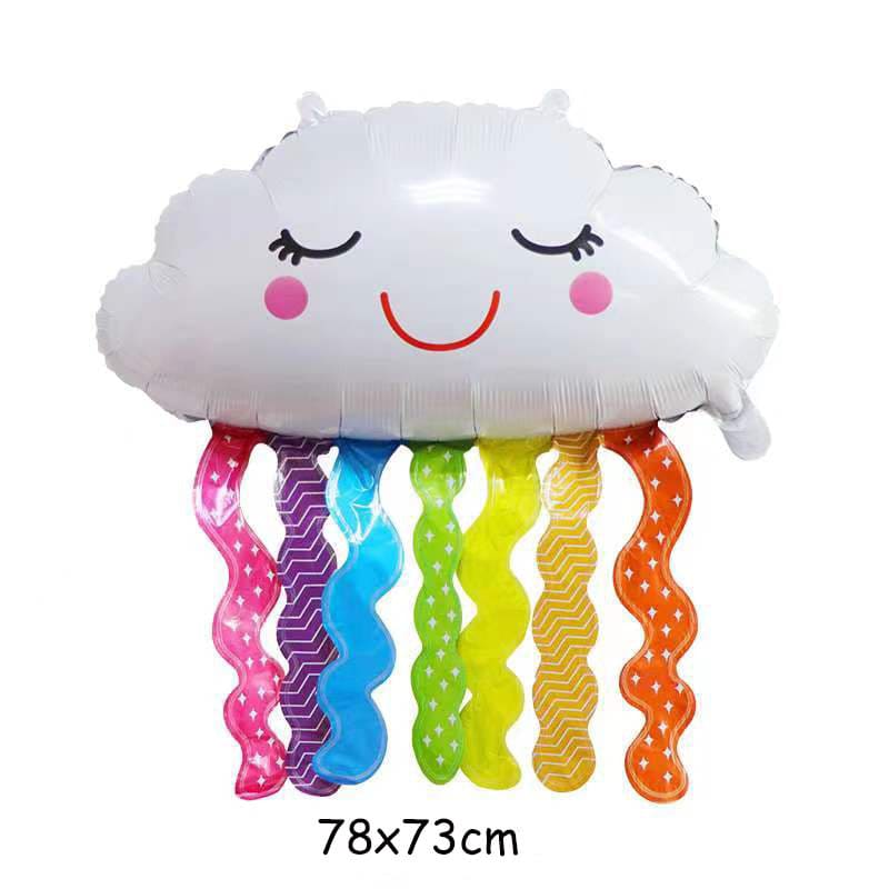 Cloud Balloon with Rainbow Lines