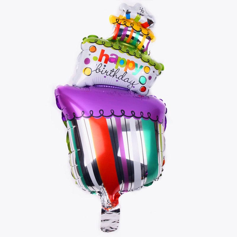 Happy Birthday Cake Stick Balloon