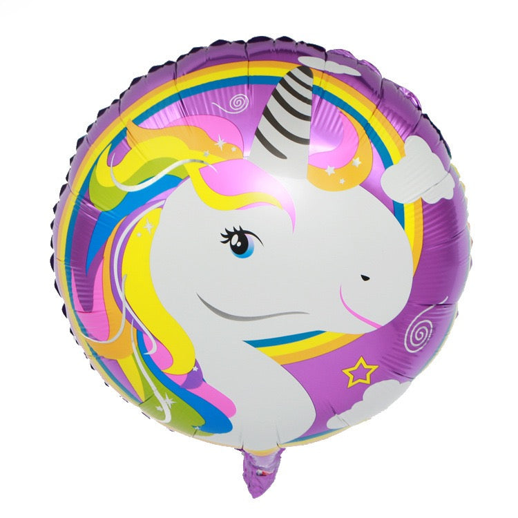 Unicorn Purple Circle Balloon