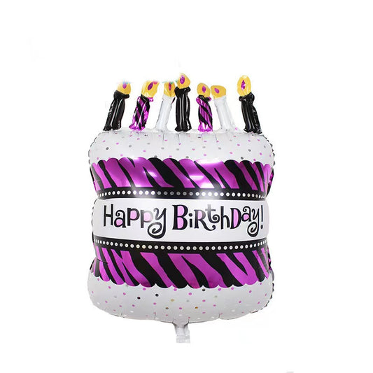 Happy Birthday Purple Cake Balloon