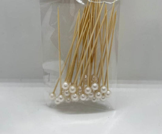 White Pearl Bamboo Cocktail Sticks