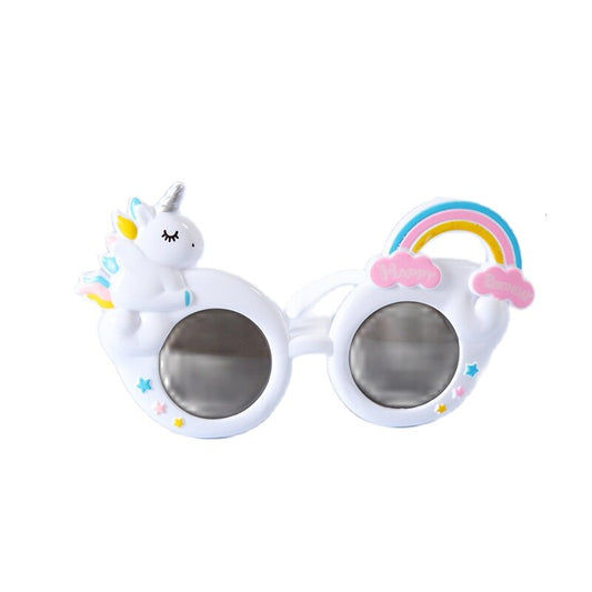White Unicorn Party Happy Birthday Sunglasses
