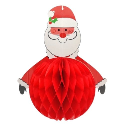 Paper Honeycomb Hanging Christmas Santa Decoration