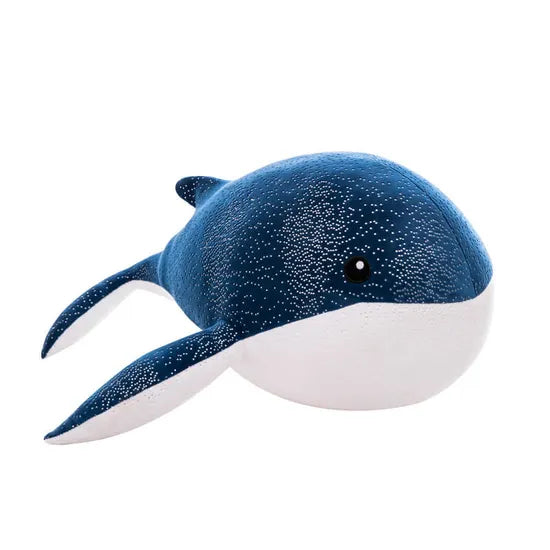 Whale Plush Toy 40cm Grey/Blue