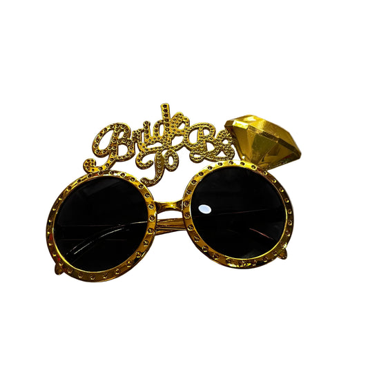 Bride to Be Plastic Gold Glasses