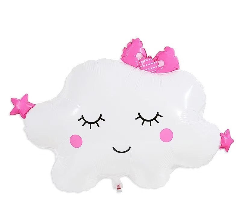 Ballon nuage avec lignes arc-en-ciel