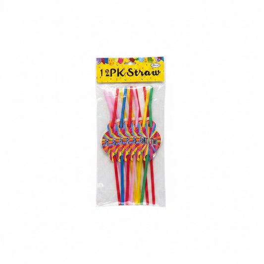 Pack of 12 Party Time Straws