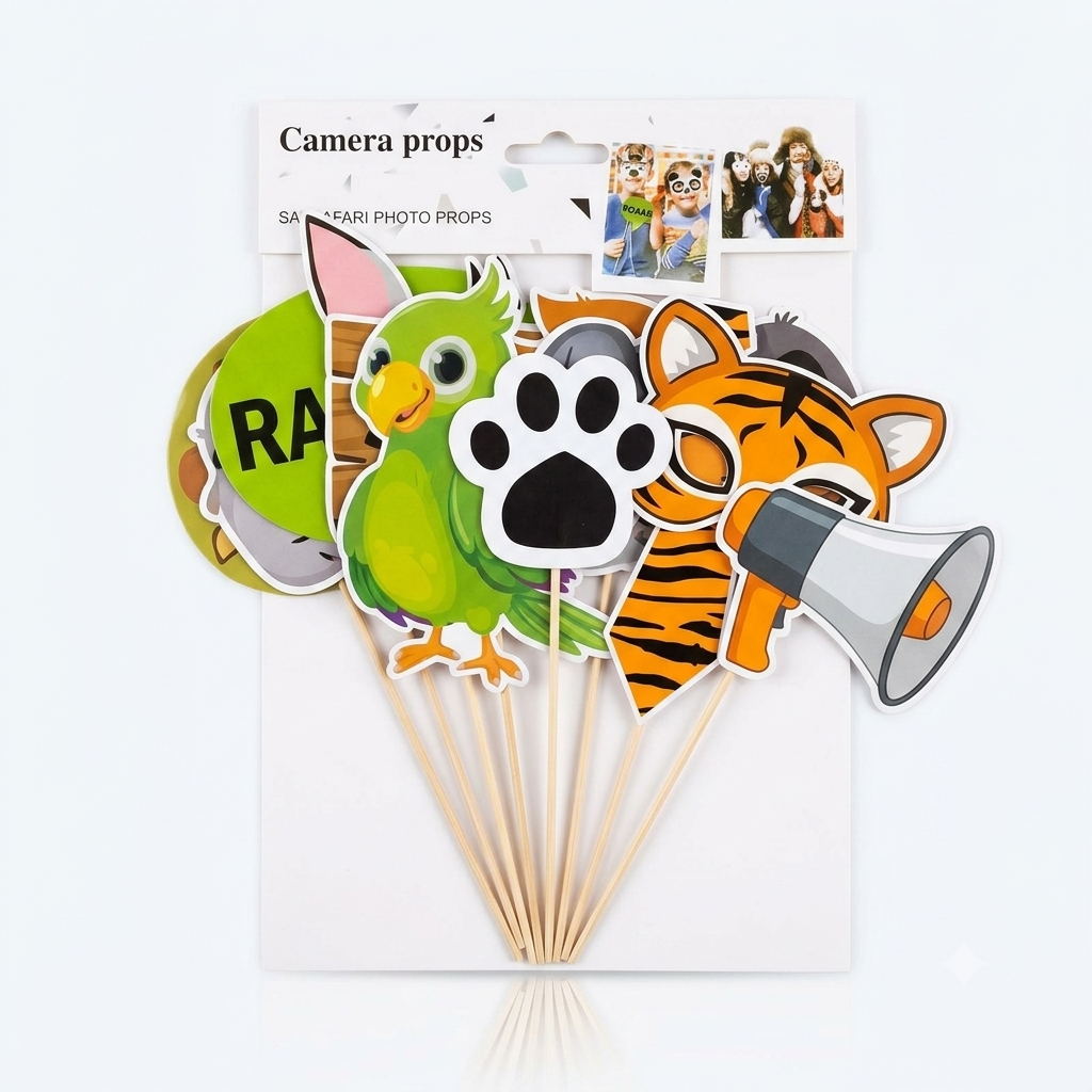 Safari Animal Camera Props Set 12 Pieces