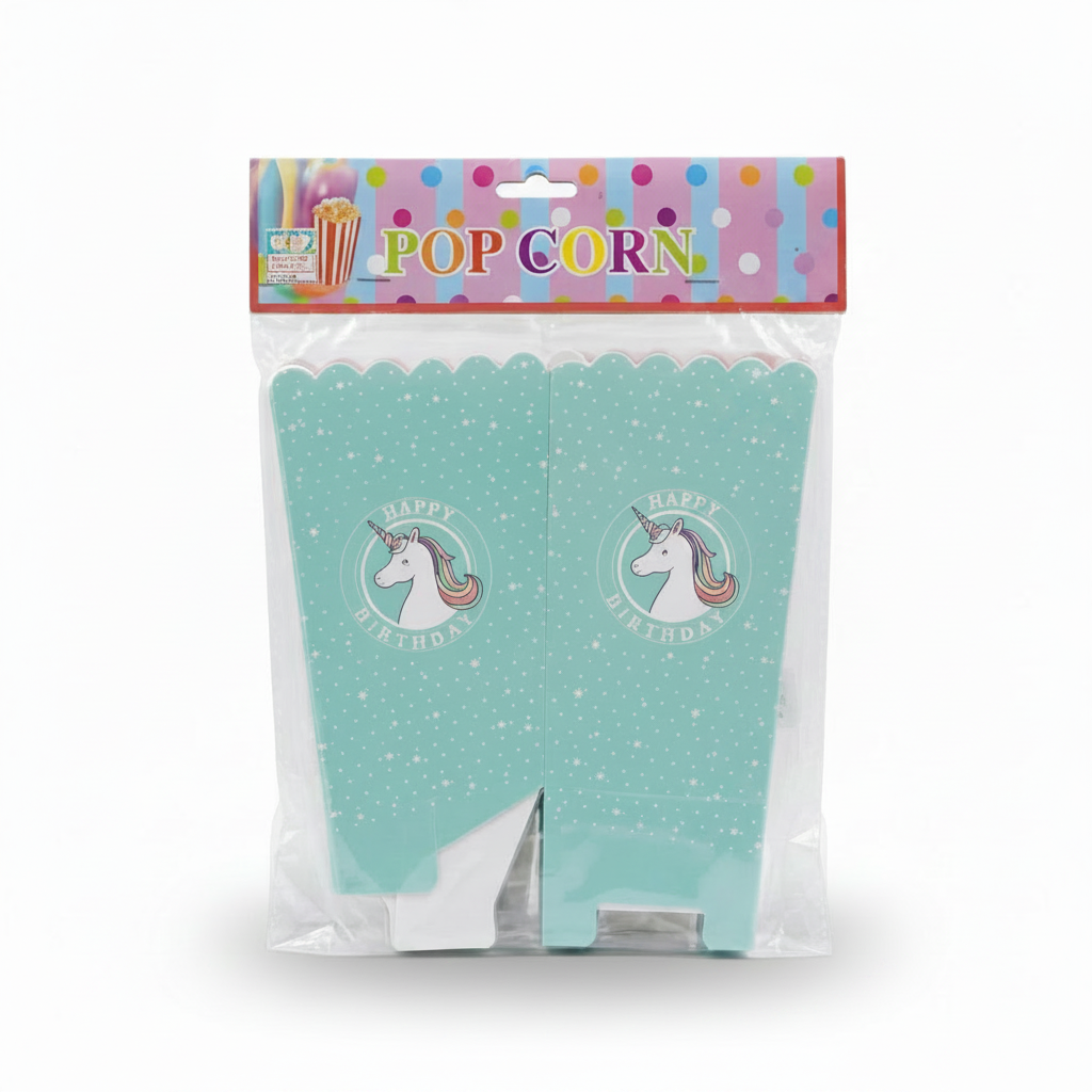 Boîtes de pop-corn d'anniversaire Licorne