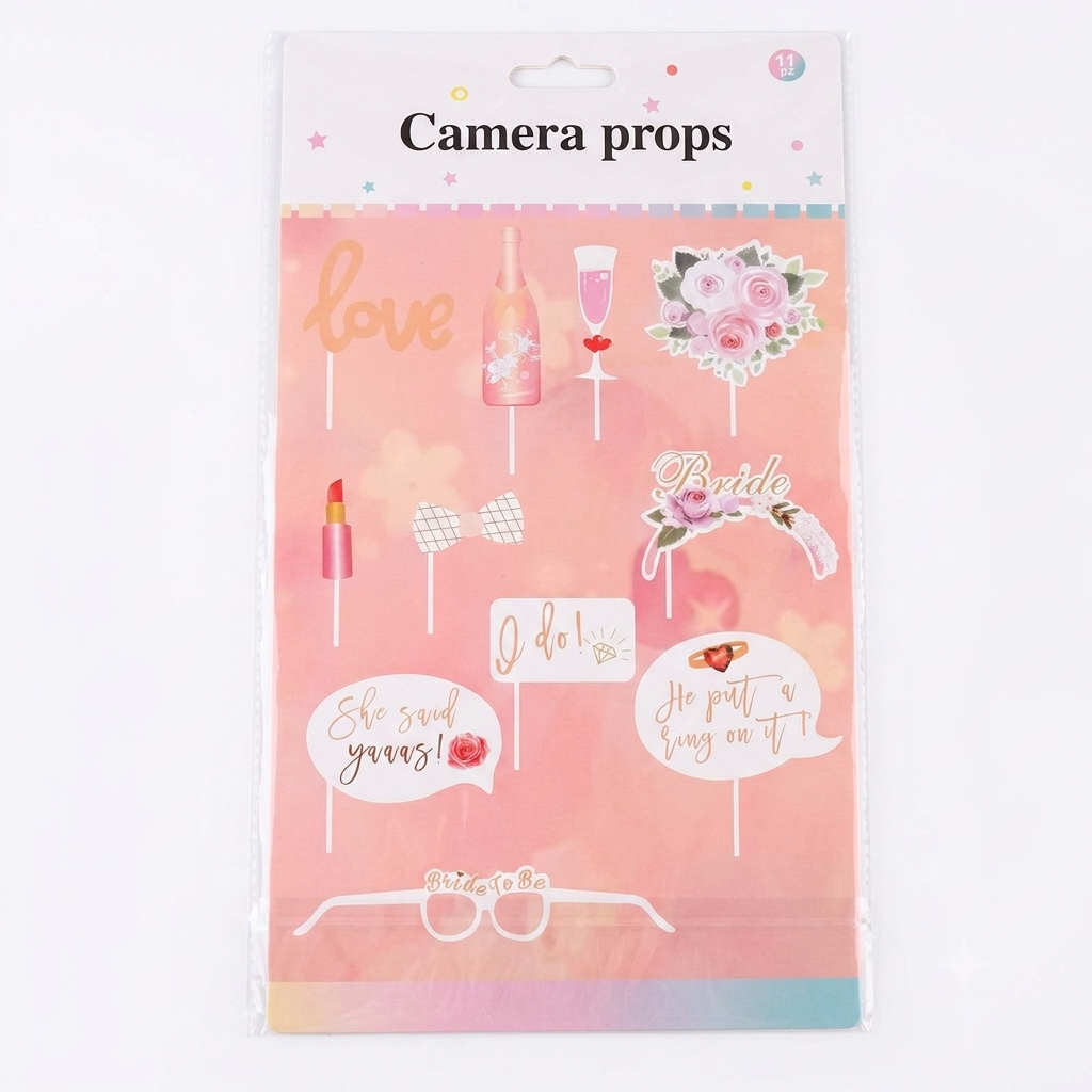 Bride to Be Rose Gold Camera Props Set 11 Pieces