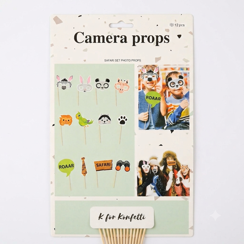 Safari Animal Camera Props Set 12 Pieces