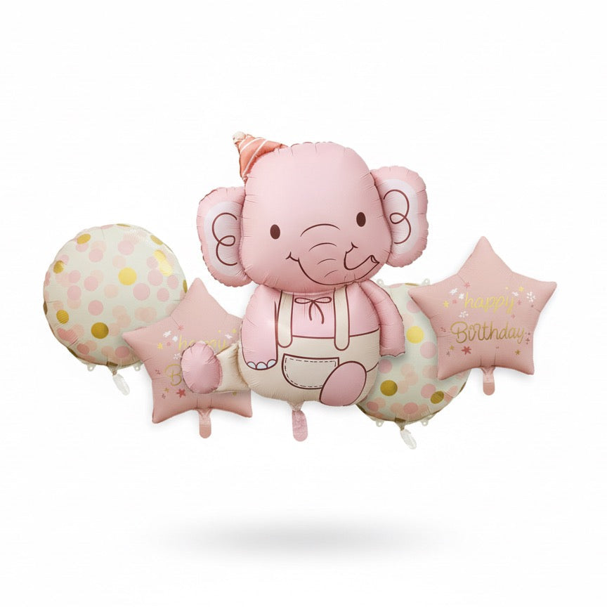 Pink Elephant Foil Balloon Set