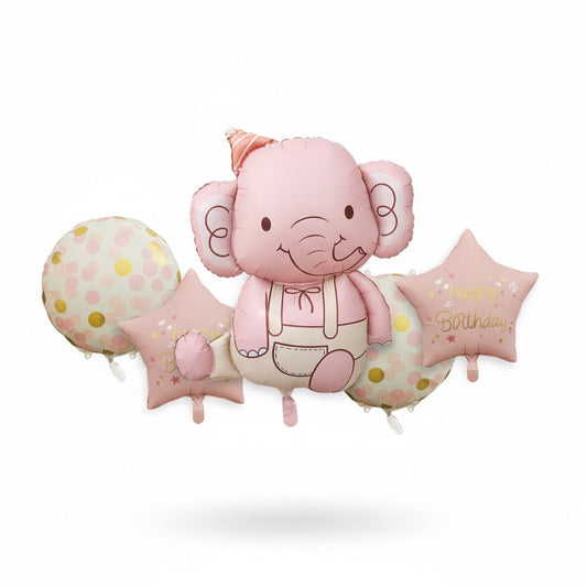 Pink Elephant Foil Balloon Set