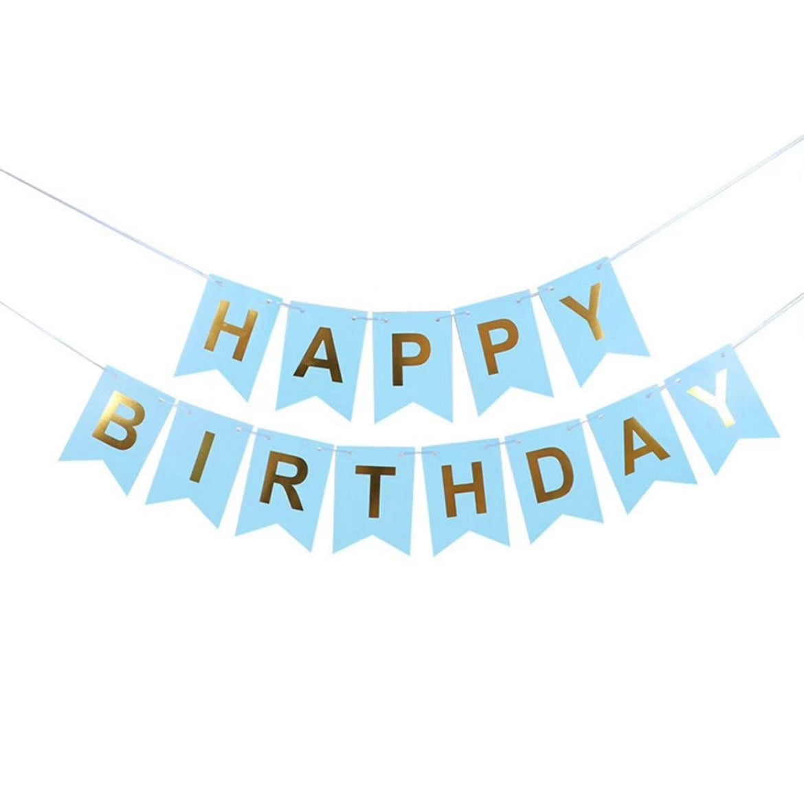 Happy Birthday Party Gold Foil Banner