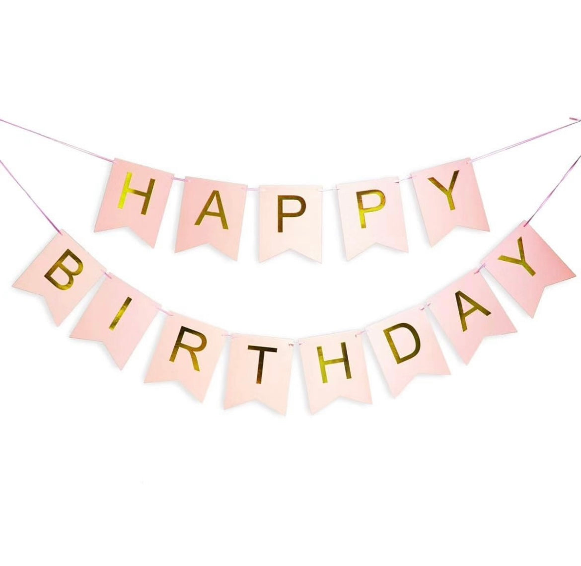 Happy Birthday Party Gold Foil Banner