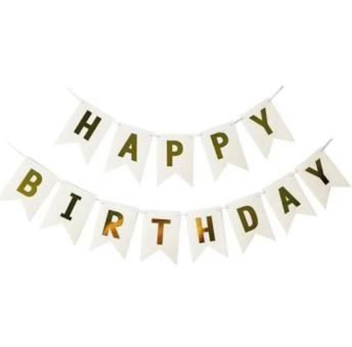 Happy Birthday Party Gold Foil Banner