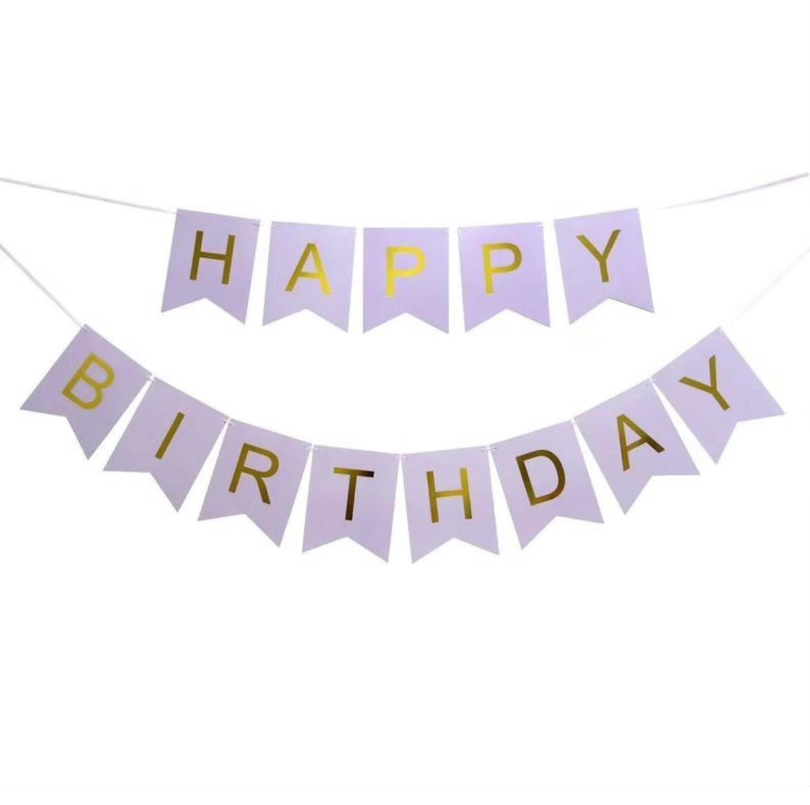 Happy Birthday Party Gold Foil Banner