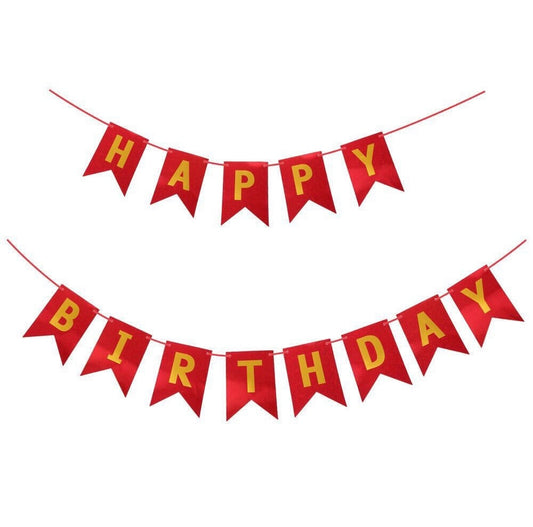 Happy Birthday Party Gold Foil Banner