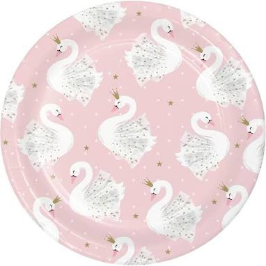 Swan Pink and White Plates