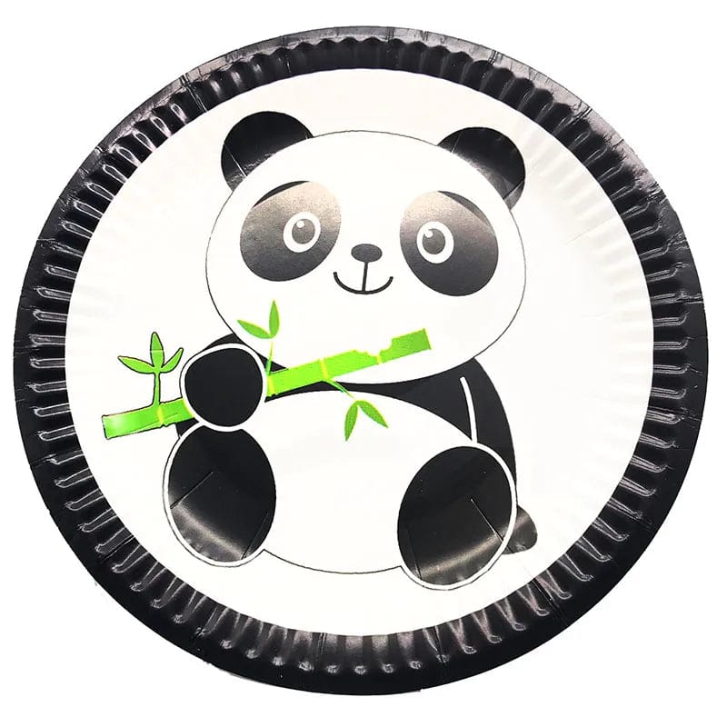 Panda Black and White Paper Plates