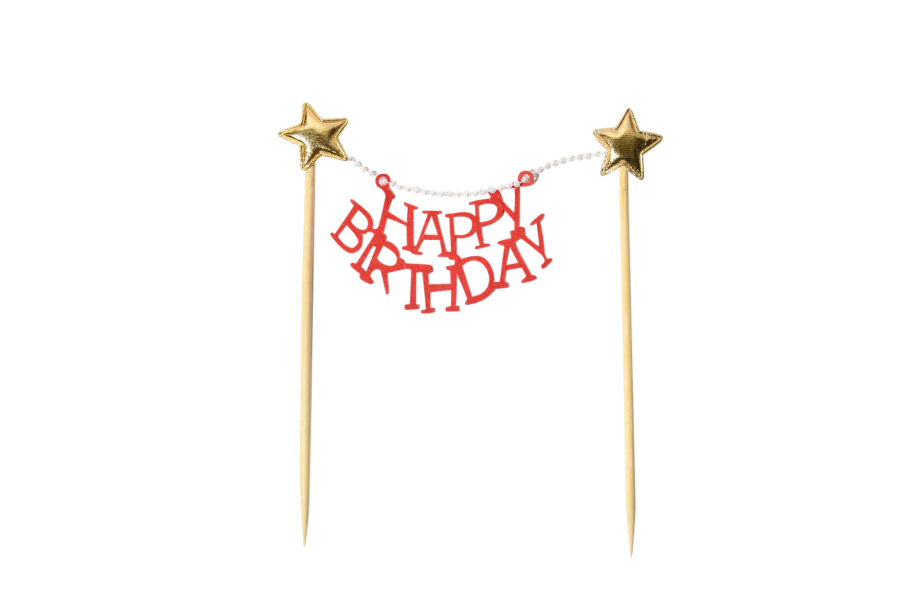 Happy Birthday Star Sign Cake Topper - My Store