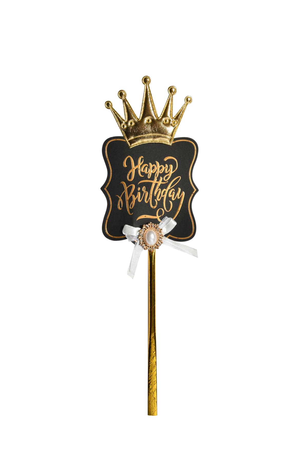 Happy Birthday Golden Crown Cake Topper - My Store