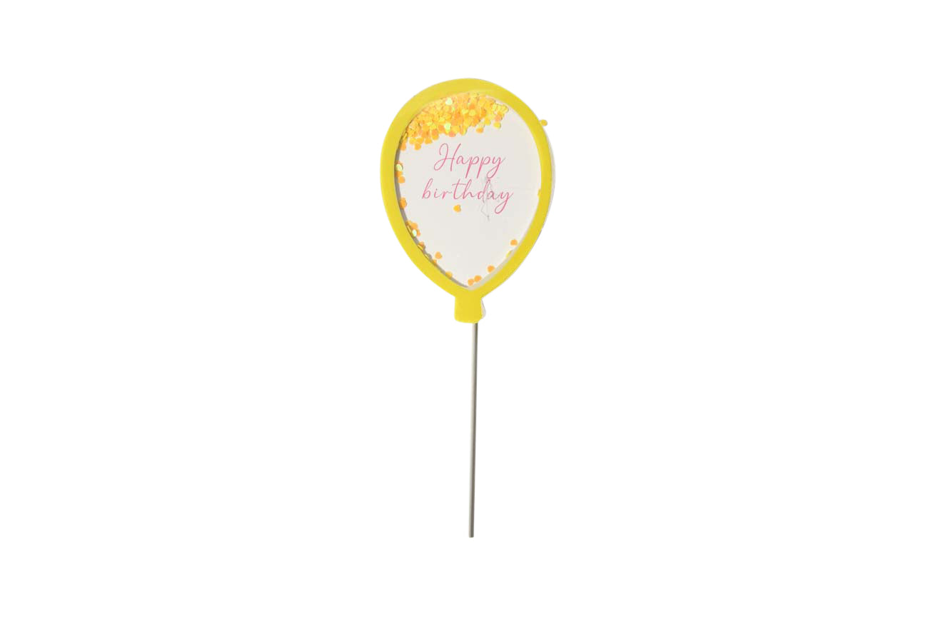 Happy Birthday Balloon Confetti Cake Topper - My Store