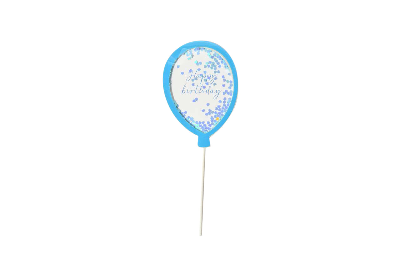 Happy Birthday Balloon Confetti Cake Topper - My Store