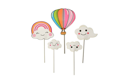 Rainbow Air Balloon Cake Toppers - My Store