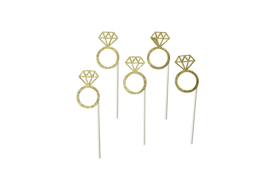 Sparkly Gold Ring Cake Toppers - My Store