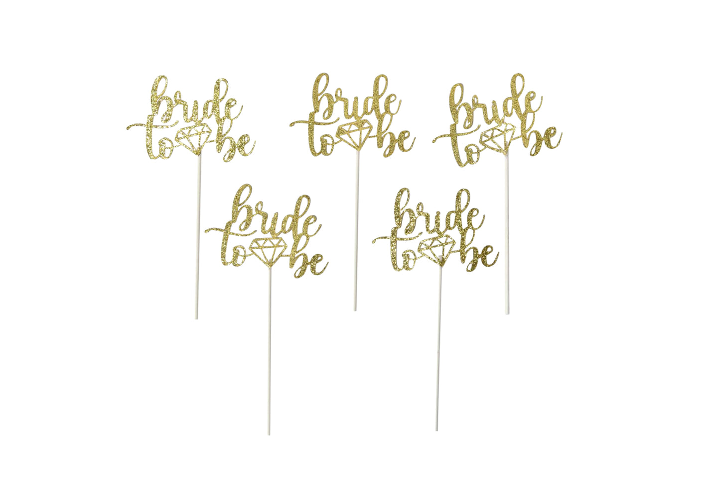 Gold Sparkly Bride to Be Cake Toppers - My Store