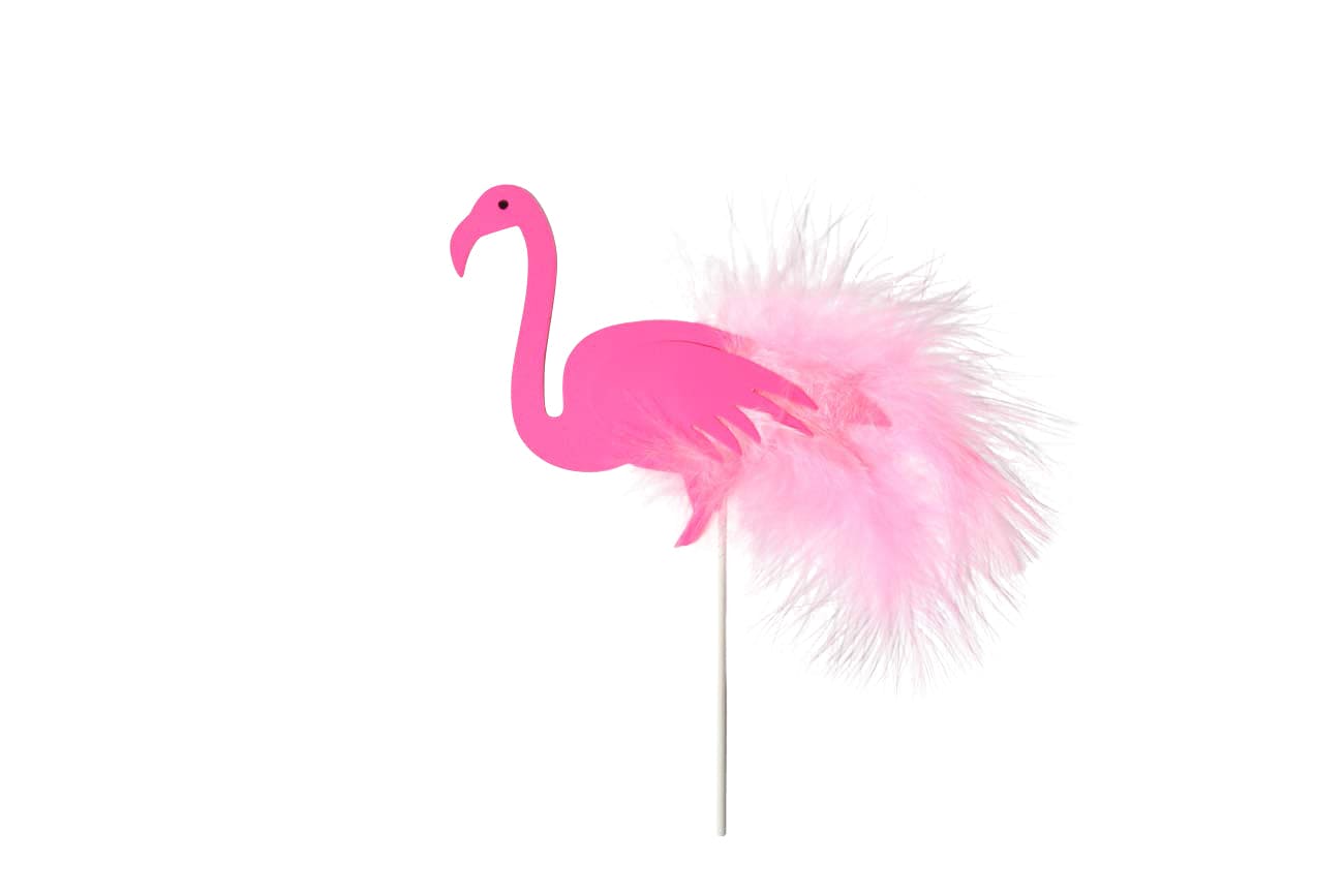 Flamingo with feather Cake Topper - My Store