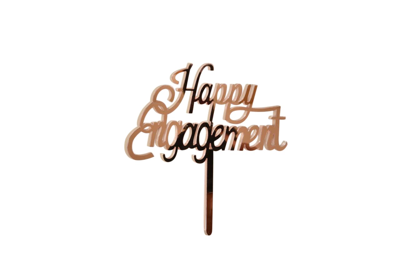 Happy Engagement Plexi Cake Topper - My Store