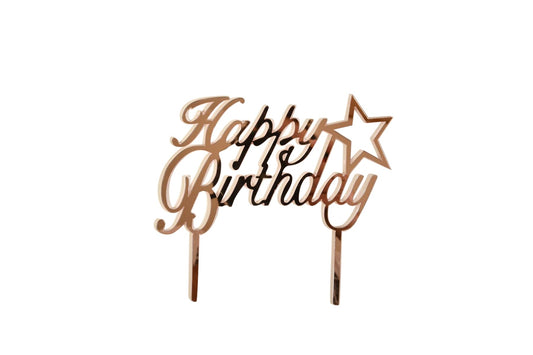 Happy Birthday Plexi Cake Topper - My Store