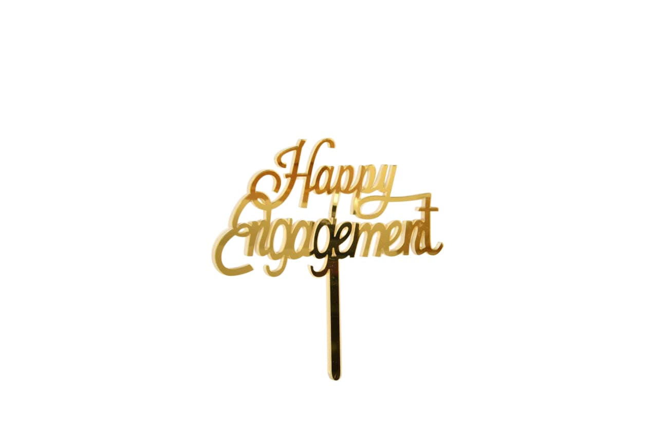 Happy Engagement Plexi Cake Topper - My Store