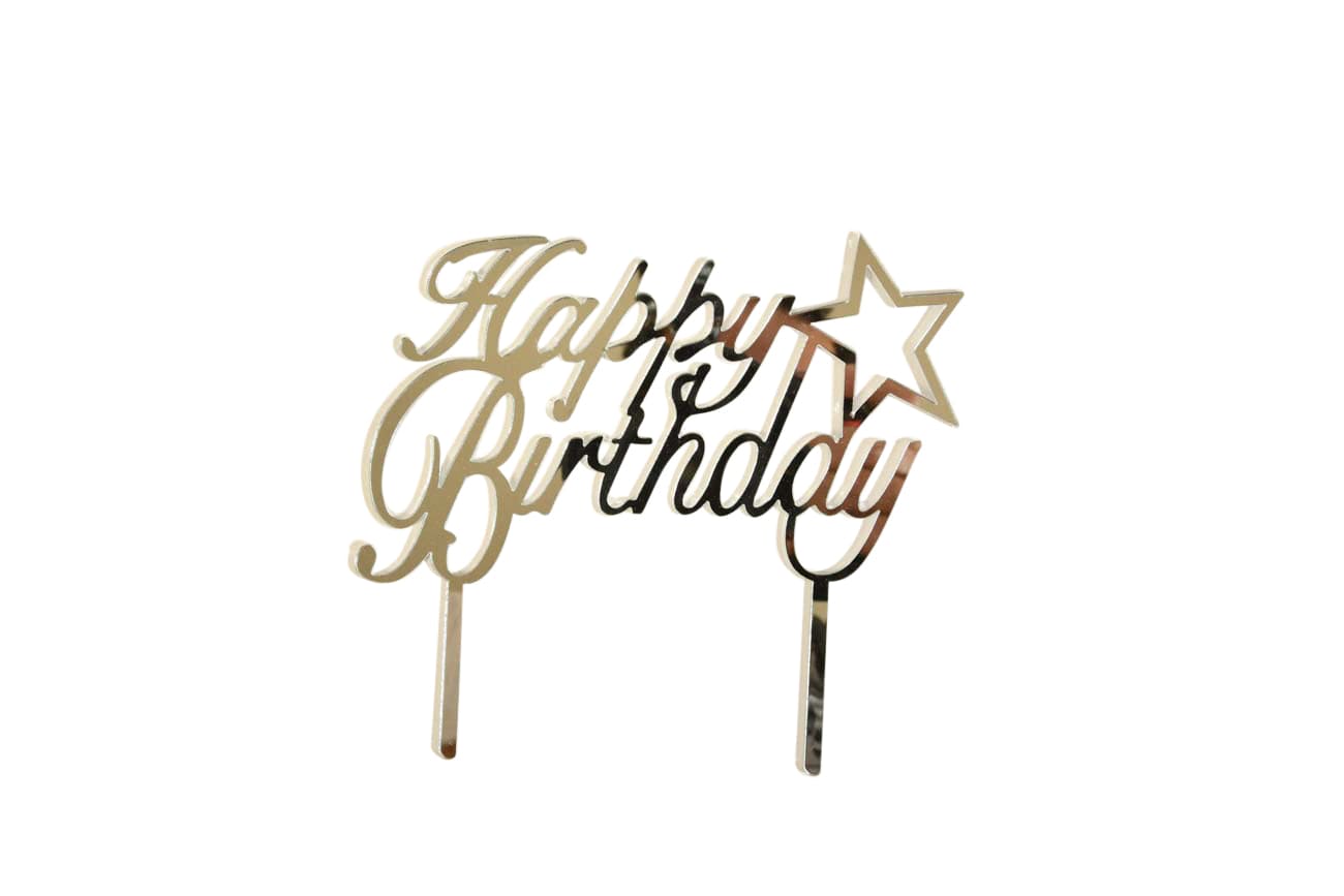 Happy Birthday Plexi Cake Topper - My Store